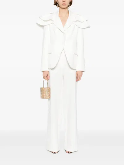 Saiid Kobeisy Wide-leg Tailored Pants With Practical Pockets In White