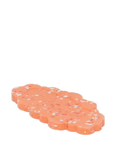 Space Available Speckled-pattern Desk Tray In Orange