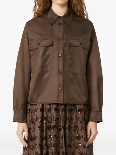 Weekend Max Mara Cropped Shirt In Brown