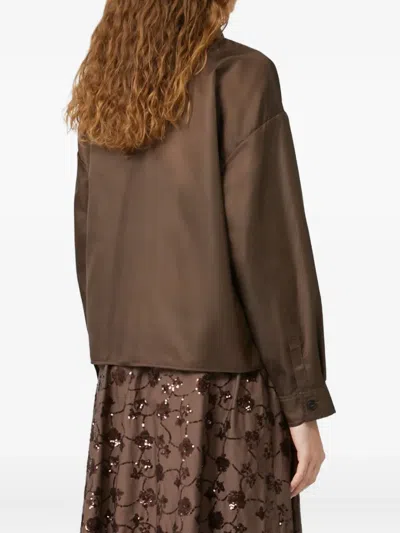 Weekend Max Mara Cropped Shirt In Brown