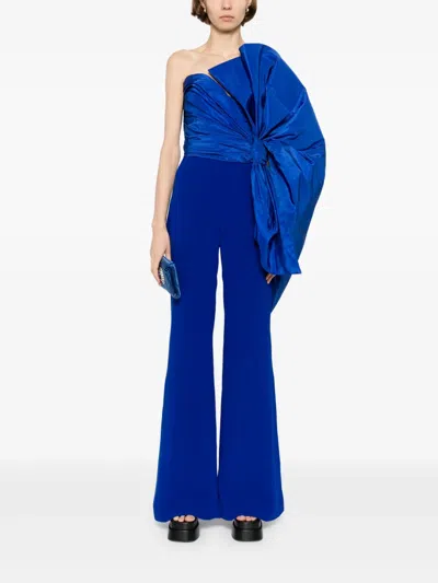 Saiid Kobeisy Taffeta-bow Jumpsuit In Blue