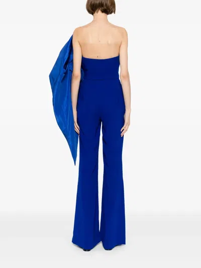Saiid Kobeisy Taffeta-bow Jumpsuit In Blue