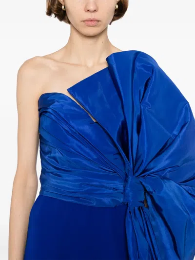 Saiid Kobeisy Taffeta-bow Jumpsuit In Blue
