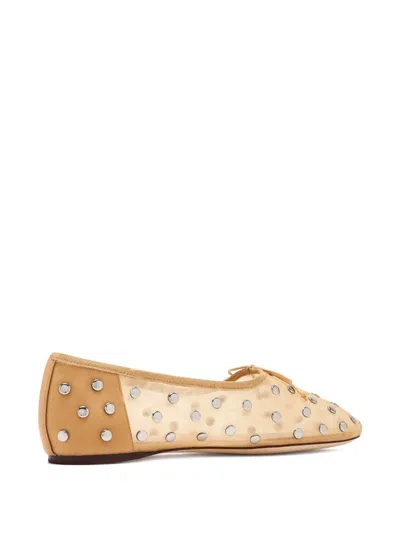 Loeffler Randall Landon Studded-details Ballerina Flats In Neutral