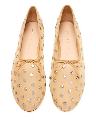 Loeffler Randall Landon Studded-details Ballerina Flats In Neutral