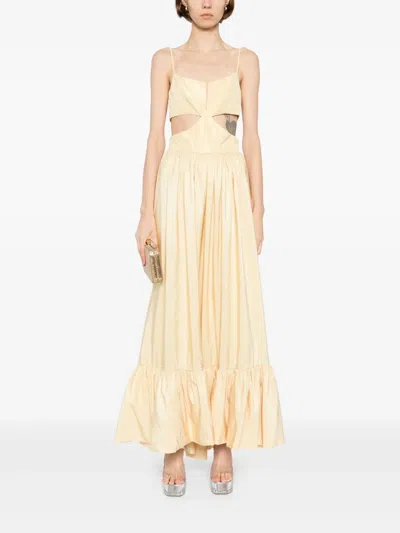 Saiid Kobeisy Taffeta Midi Dress In Neutral