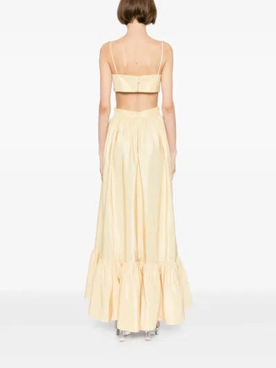 Saiid Kobeisy Taffeta Midi Dress In Neutral