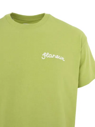 Flâneur Embroidered Cotton T-shirt In Green