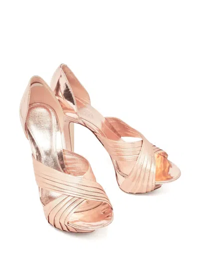 Pre-owned Sergio Rossi Vintage  100mm Platform Cross-strap Pumps