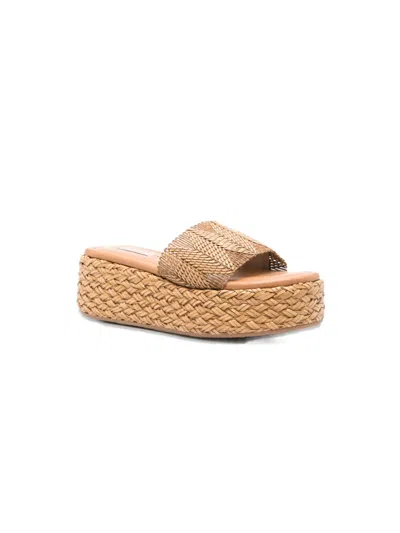 Casadei Open Toe Platform Sole Woven Texture Sandals In Neutral