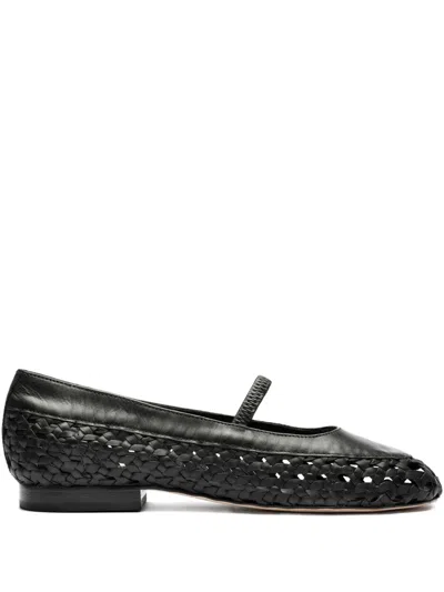 Sarah Chofakian Pritzker Woven Ballet Flats In Black