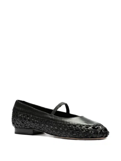 Sarah Chofakian Pritzker Woven Ballet Flats In Black