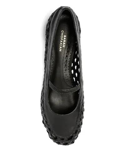 Sarah Chofakian Pritzker Woven Ballet Flats In Black