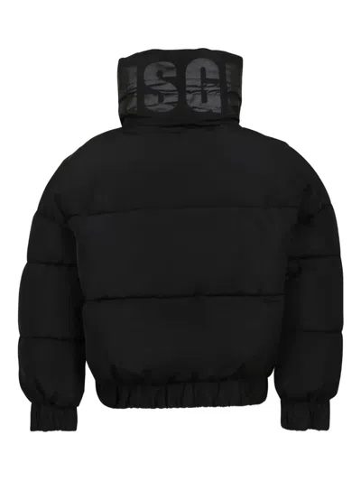 Msgm Heart-applique Puffer Jacket In Black