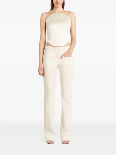 Courrèges Sheer-panel Bodysuit In Neutral