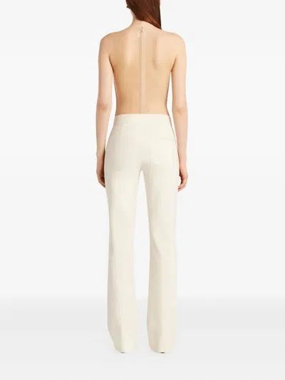 Courrèges Sheer-panel Bodysuit In Neutral