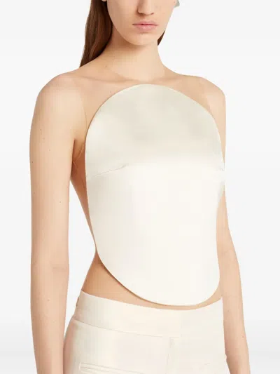 Courrèges Sheer-panel Bodysuit In Neutral