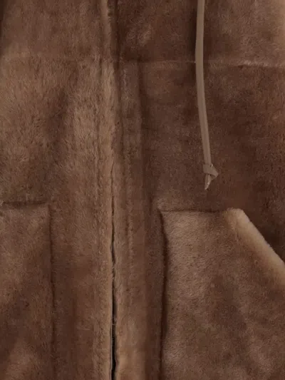 Blancha Brown Reversible Shearling Jacket In Brown