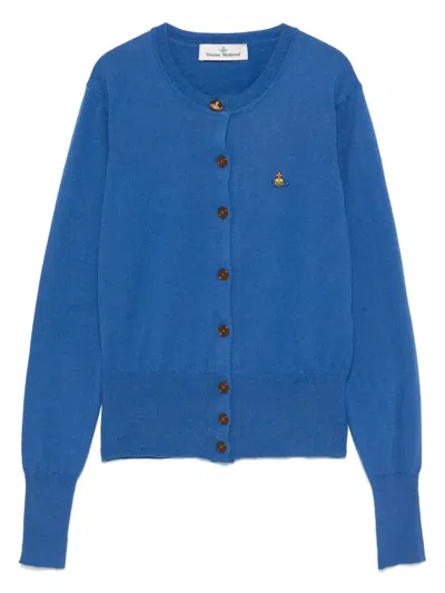 Vivienne Westwood Orb-embroidered Cardigan In Blue