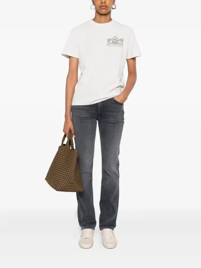 Mother The Mid Rise Rider Skimp Jeans In Gray