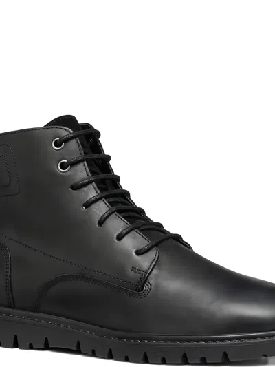 Geox Ghiacciaio Lace-up Zip Boots In Black