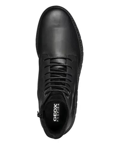Geox Ghiacciaio Lace-up Zip Boots In Black