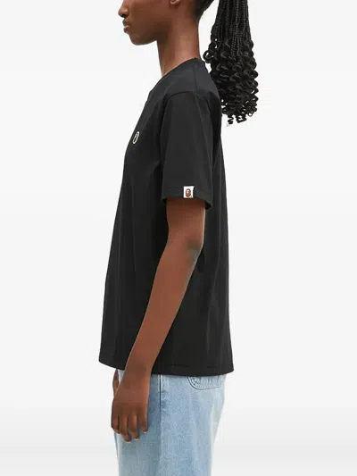 A Bathing Ape Logo-appliqué T-shirt In Black