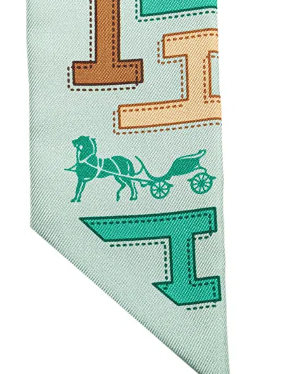 Pre-owned Hermes 2000-2020 H Silk Twilly Scarf Scarves
