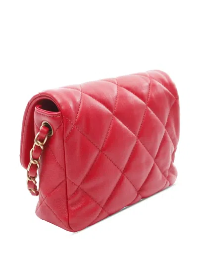 Pre-owned Chanel 2021-2025 Mini Quilted Lambskin Acrylic Coco Love Flap Crossbody Bag