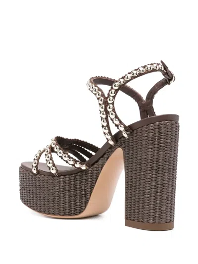 Casadei 120mm Isa Studsway Platform Sandals In Gray