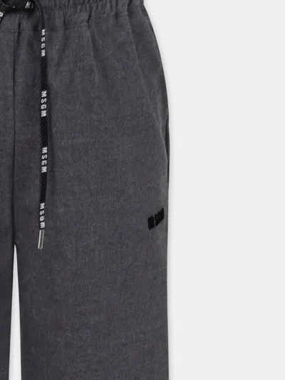 Msgm Logo-detail Drawstring Trousers In Black