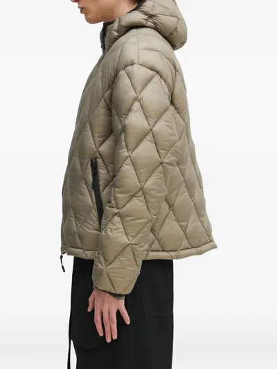 Mki Miyuki Zoku Diamond-quilted Hooded Jacket In Gold
