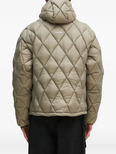Mki Miyuki Zoku Diamond-quilted Hooded Jacket In Gold