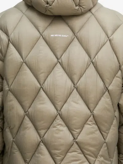 Mki Miyuki Zoku Diamond-quilted Hooded Jacket In Gold