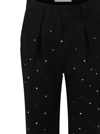 Msgm Pleat-detail Embellished Trousers In Black