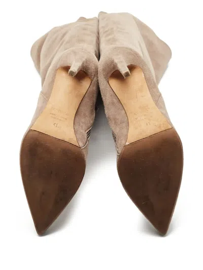 Pre-owned Le Silla 100mm Suede Pointed-toe Boots