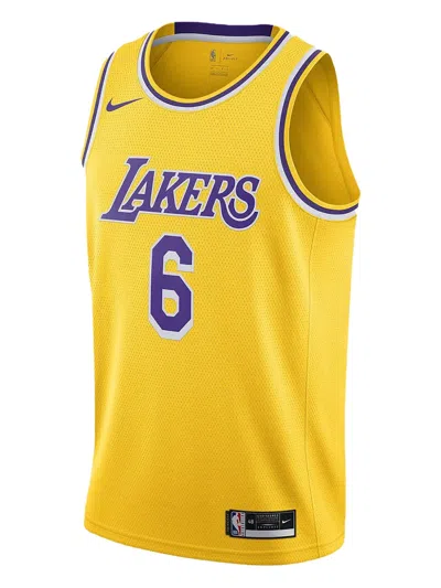 Nike La Lakers Lebron James #6 Swingman Jersey In Yellow
