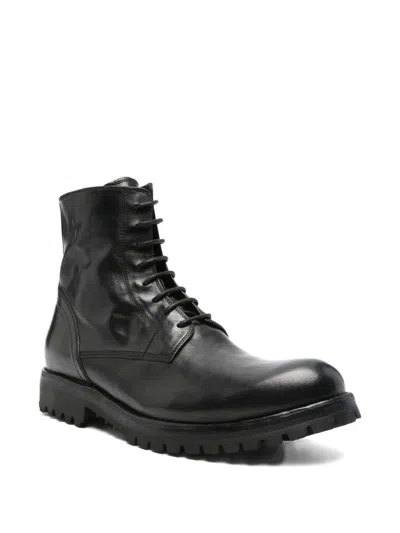 Officine Creative Ikonic 001 Lace-up Zip Boots In Black