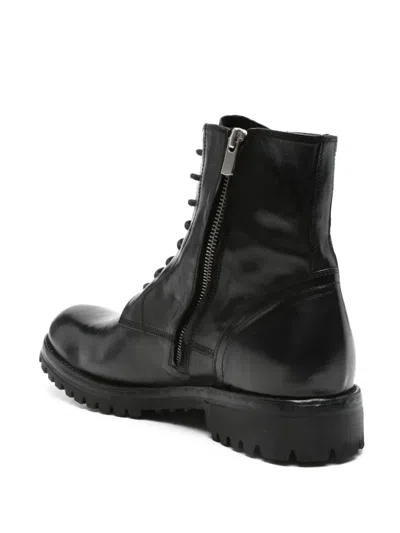 Officine Creative Ikonic 001 Lace-up Zip Boots In Black