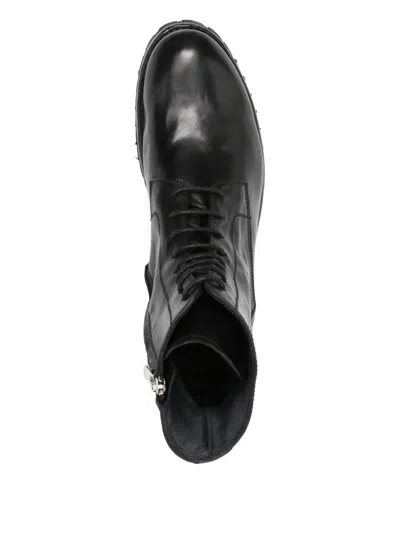 Officine Creative Ikonic 001 Lace-up Zip Boots In Black