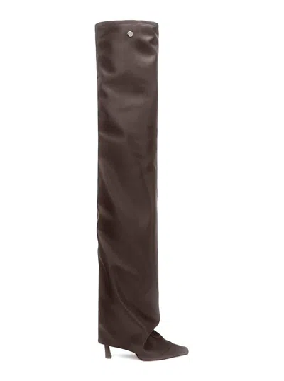 Attico Thigh High Boot Robin Otk In Brown
