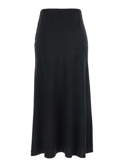 Plain Midi Skirt In Black