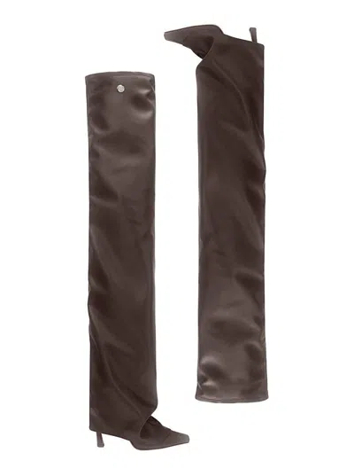 Attico Thigh High Boot Robin Otk In Brown