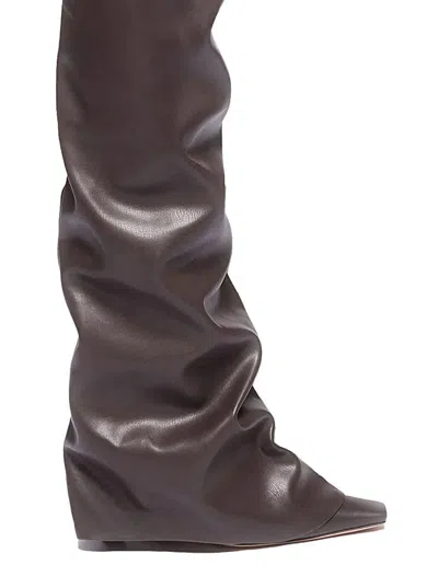 Attico Thigh High Boot Robin Otk In Brown
