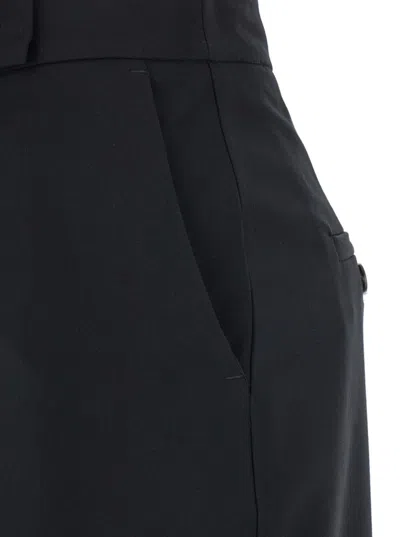 Plain Long Slits Skirt In Black