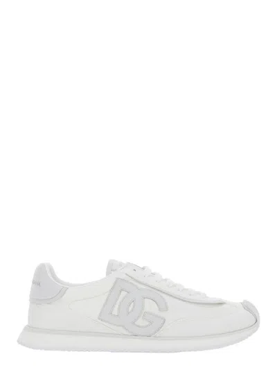 Dolce & Gabbana Two-tone Suede And Mesh Dg Aria Sneakers In Gray