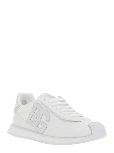 Dolce & Gabbana Two-tone Suede And Mesh Dg Aria Sneakers In Gray