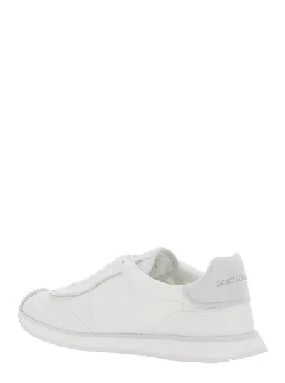 Dolce & Gabbana Two-tone Suede And Mesh Dg Aria Sneakers In Gray