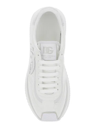 Dolce & Gabbana Two-tone Suede And Mesh Dg Aria Sneakers In Gray