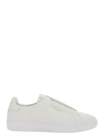 Axel Arigato Dice Laceless White Low Top Slip-on Sneakers In Suede Man In White